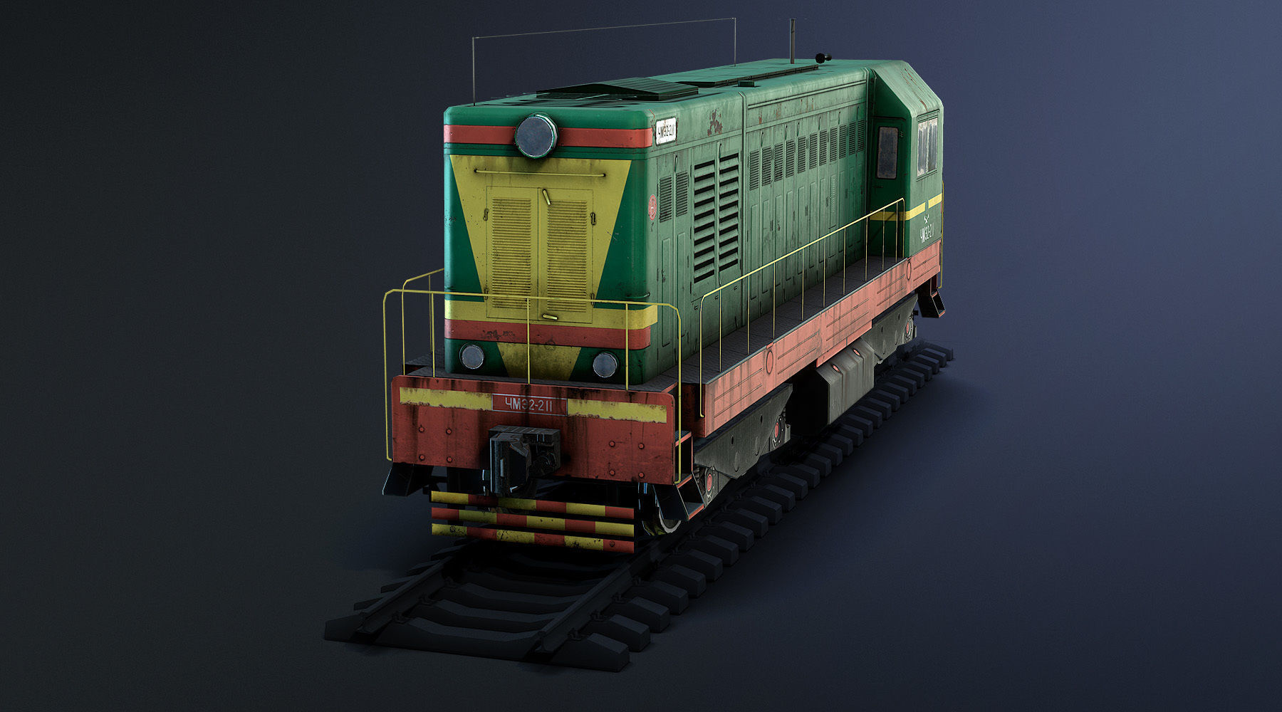 ChME2 Locomotive LOD2 Low-poly 3D model_2