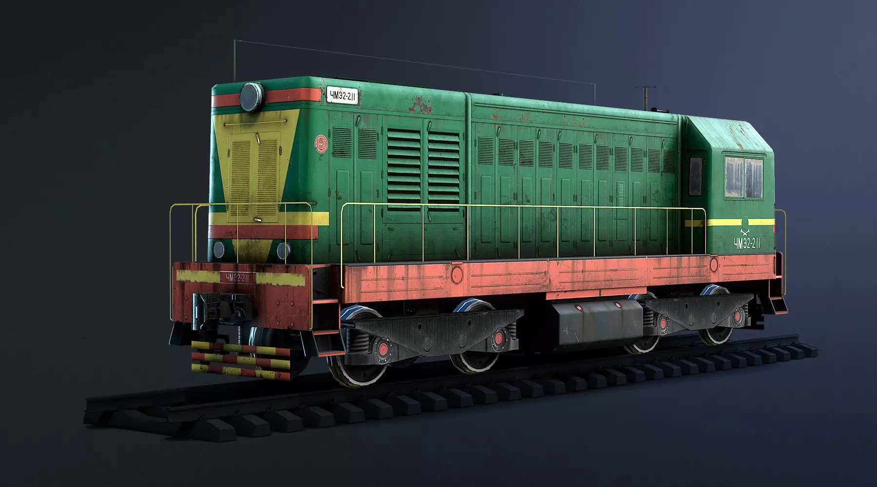 ChME2 Locomotive LOD2 Low-poly 3D model_0