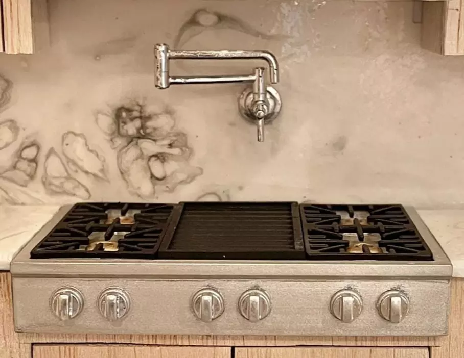 12th Scale Cooktop Range with Pot Filler for dollhouse 3D print model_0