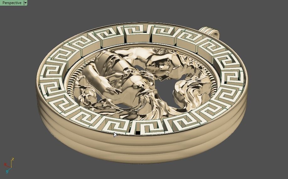 Aquarius pendant 3D print model_17