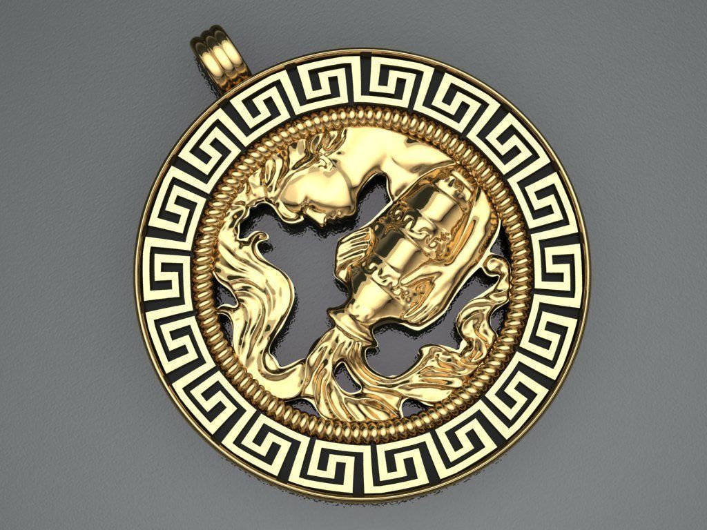 Aquarius pendant 3D print model_1