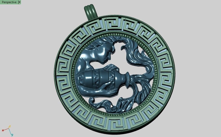 Aquarius pendant 3D print model_13