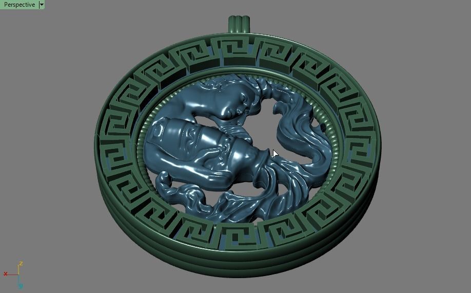 Aquarius pendant 3D print model_14