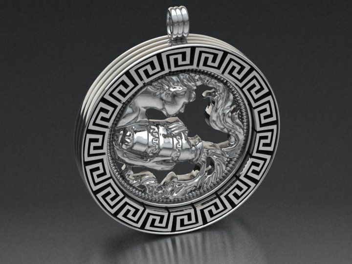 Aquarius pendant 3D print model_18