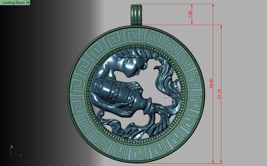 Aquarius pendant 3D print model_8