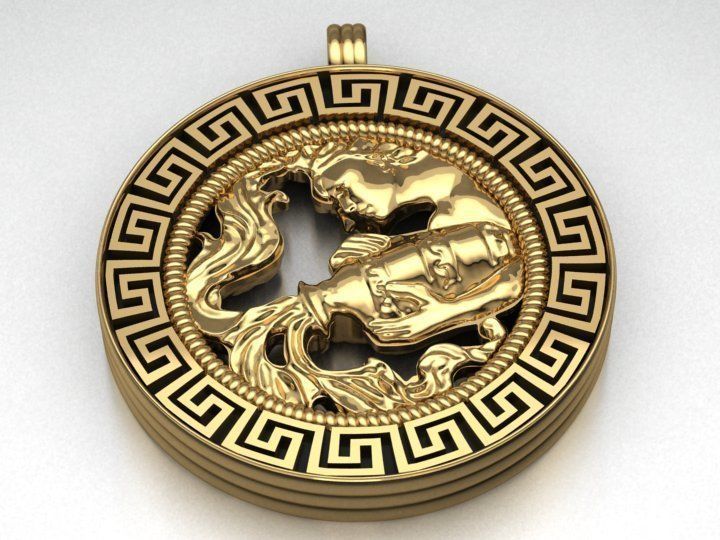 Aquarius pendant 3D print model_3