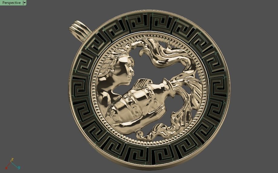 Aquarius pendant 3D print model_16