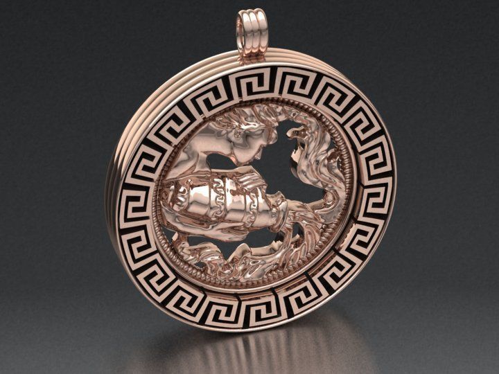 Aquarius pendant 3D print model_6
