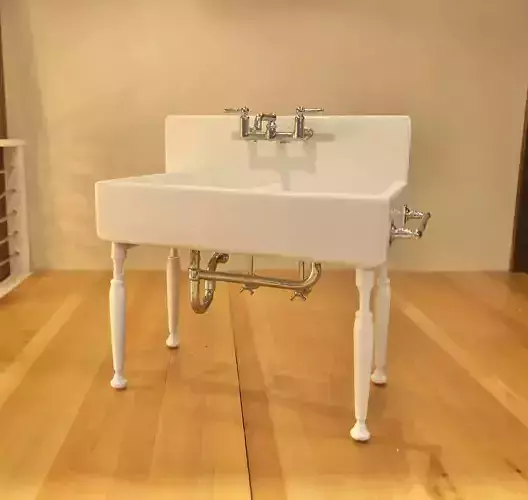 12th Scale Freestanding Vintage Double Sink 3D print model