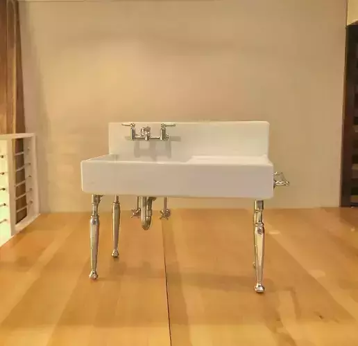 12th Scale Vintage Sink and Drainboard for dollhouses