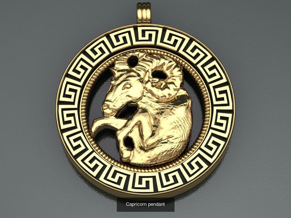 zodiac collection gold pendant with woman and man _9