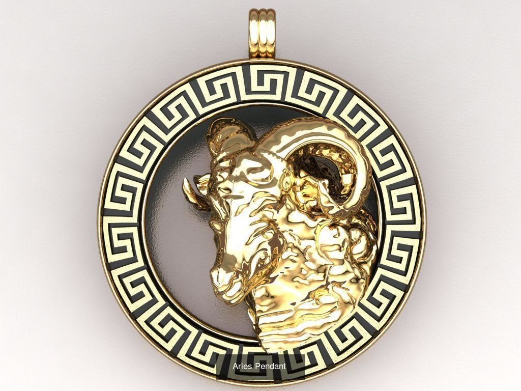 zodiac collection gold pendant with woman and man _2