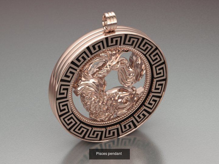 zodiac collection gold pendant with woman and man _10