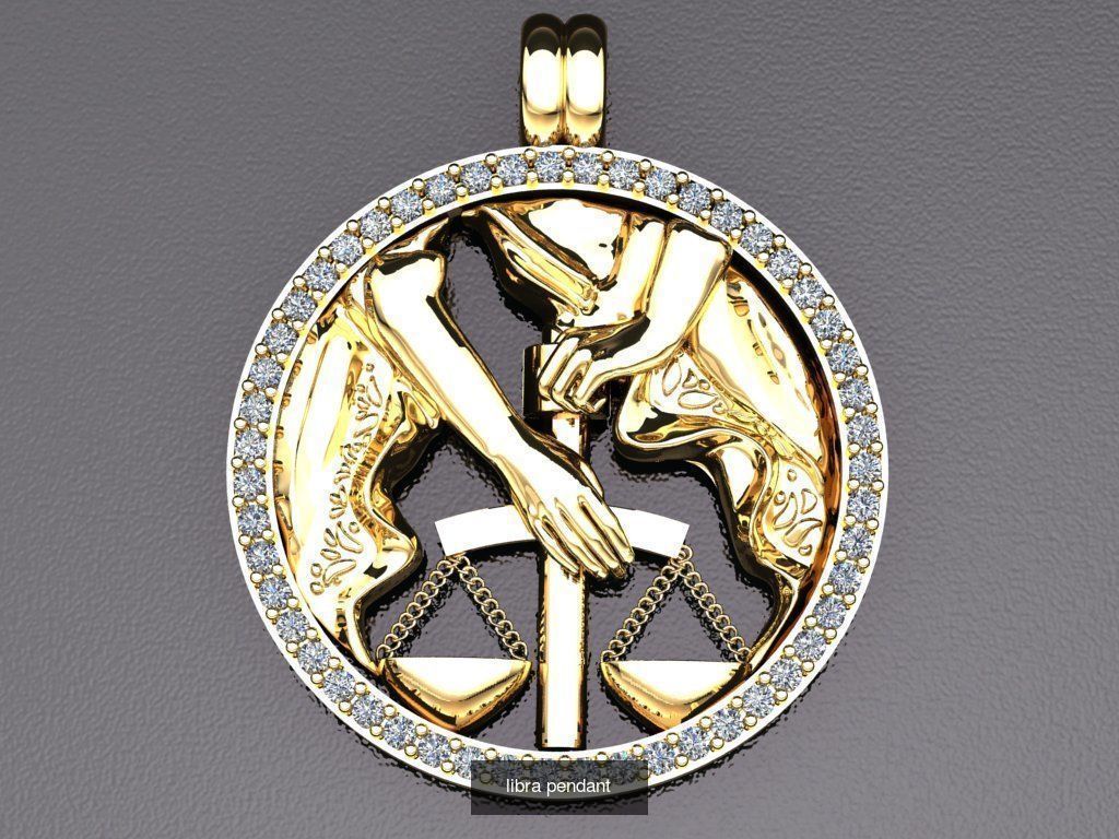zodiac collection gold pendant with woman and man _7