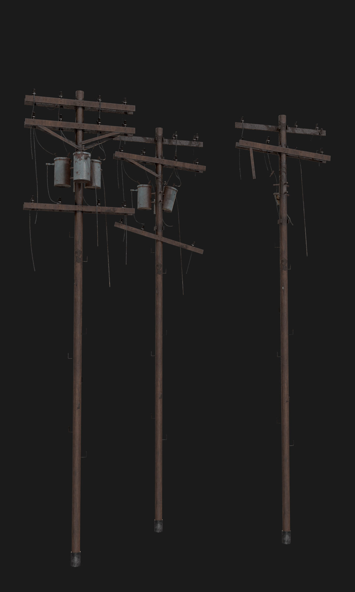 Power pole pack   Low-poly 3D model_6
