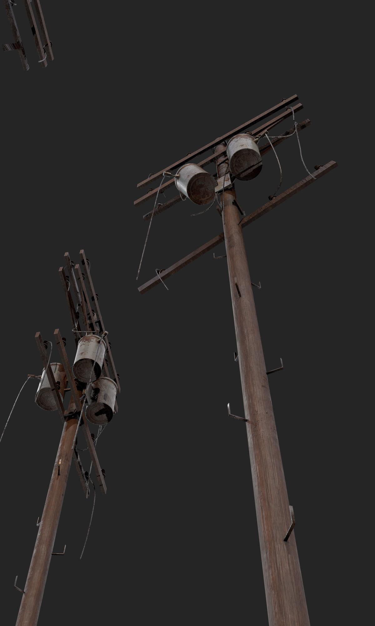 Power pole pack   Low-poly 3D model_8