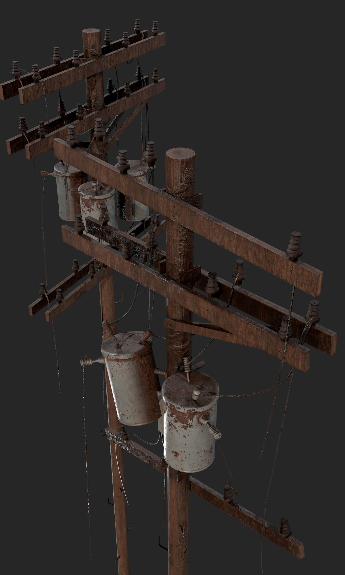Power pole pack   Low-poly 3D model_7