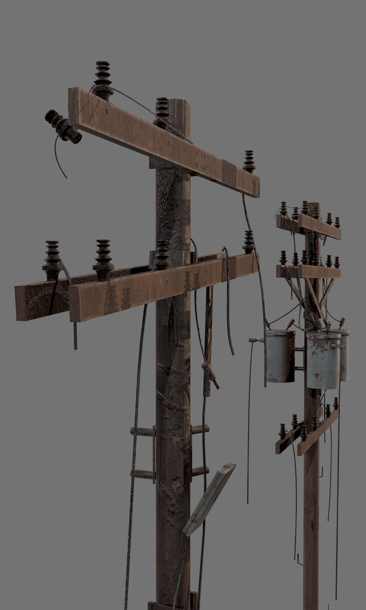 Power pole pack   Low-poly 3D model_4