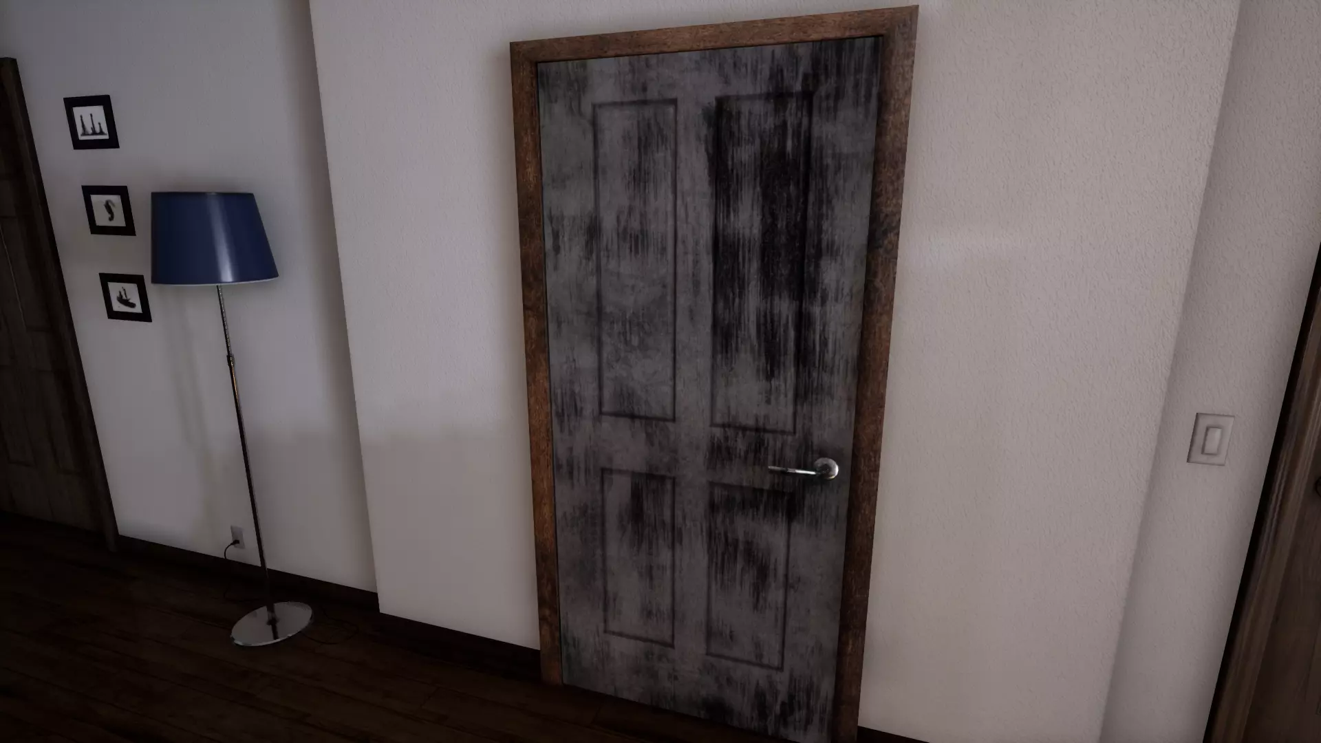 Old Wooden Door Low-poly 3D model_0
