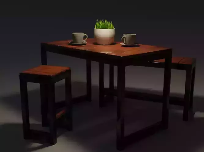 8 Different wood furniture elenements chairs and tables textured