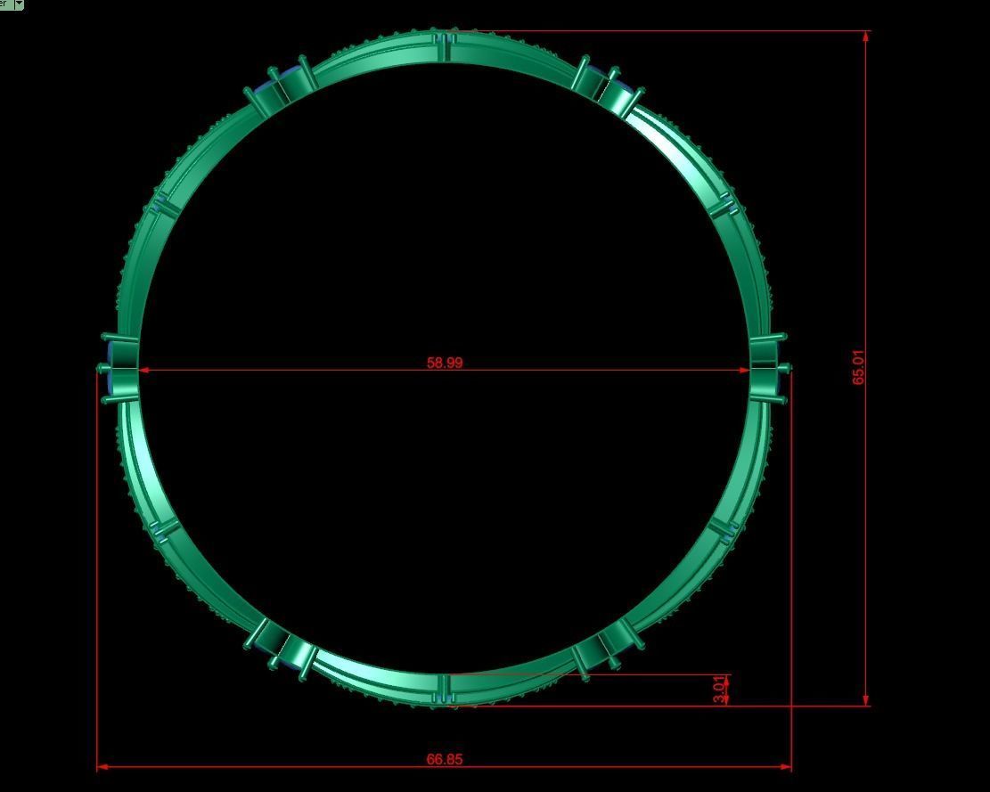 Diamond Jewelry Bangle Bracelet 3D print model_5