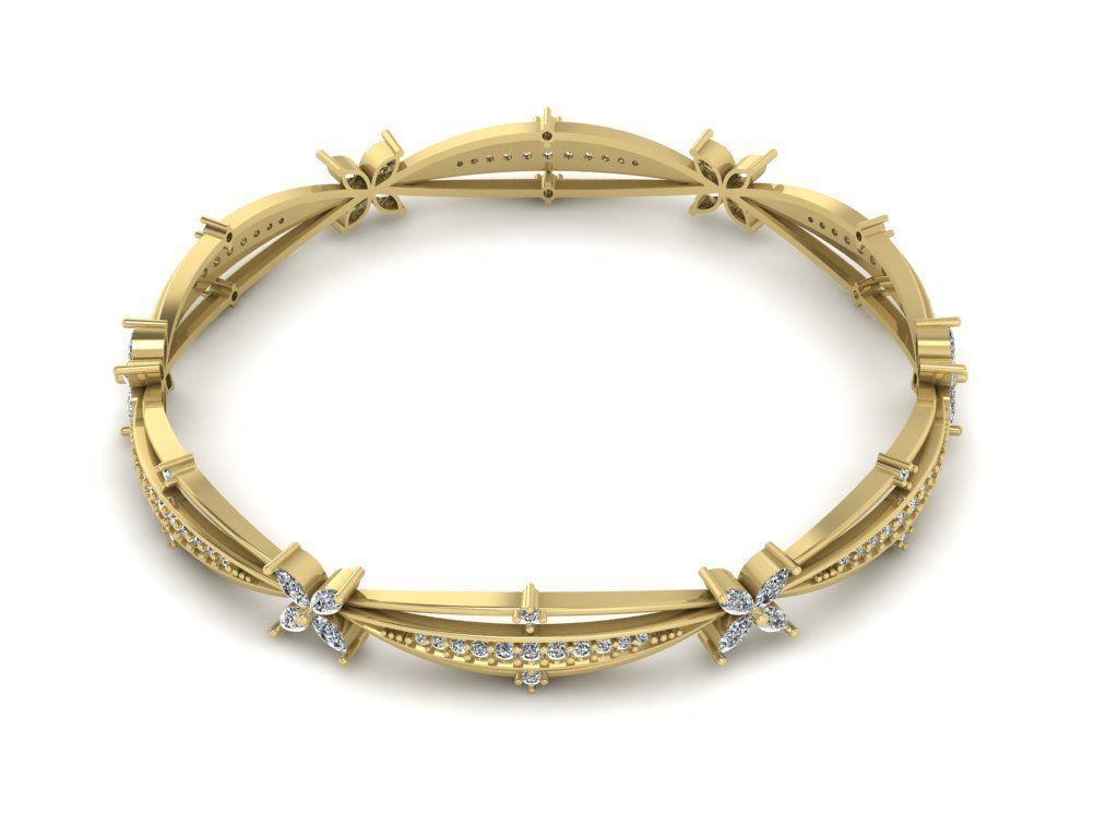 Diamond Jewelry Bangle Bracelet 3D print model_11