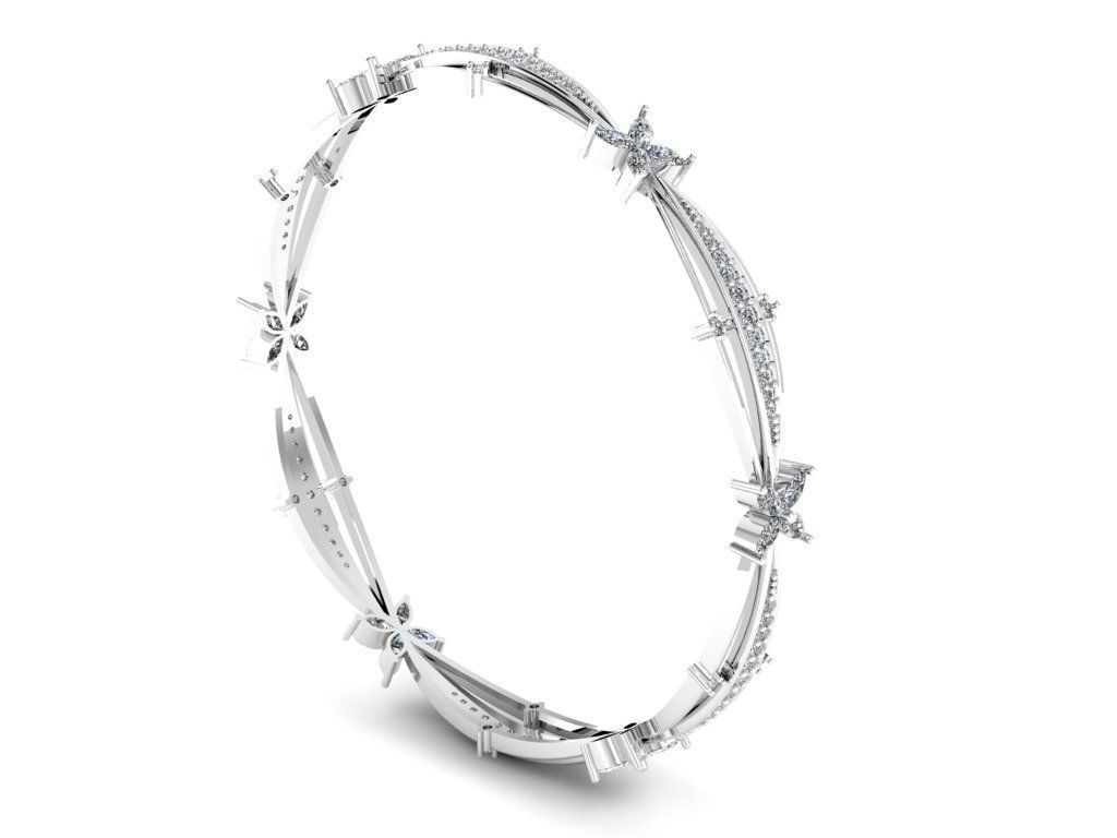 Diamond Jewelry Bangle Bracelet 3D print model_8
