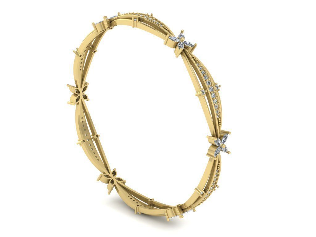 Diamond Jewelry Bangle Bracelet 3D print model_10