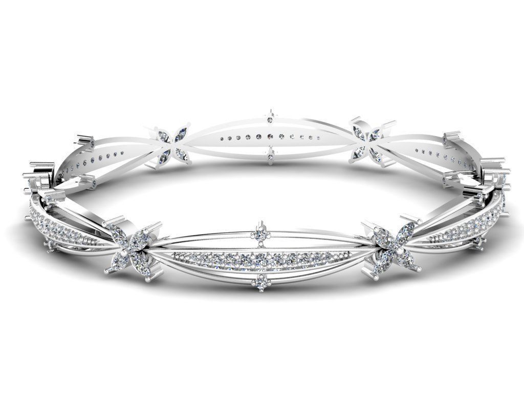 Diamond Jewelry Bangle Bracelet 3D print model_9