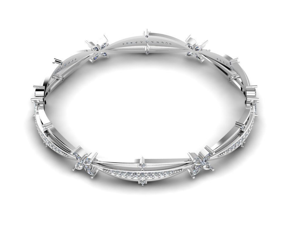 Diamond Jewelry Bangle Bracelet 3D print model_2