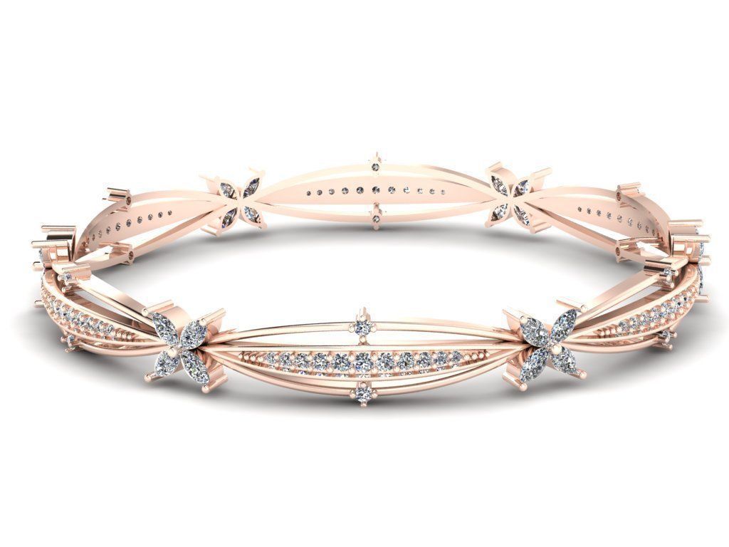 Diamond Jewelry Bangle Bracelet 3D print model_7