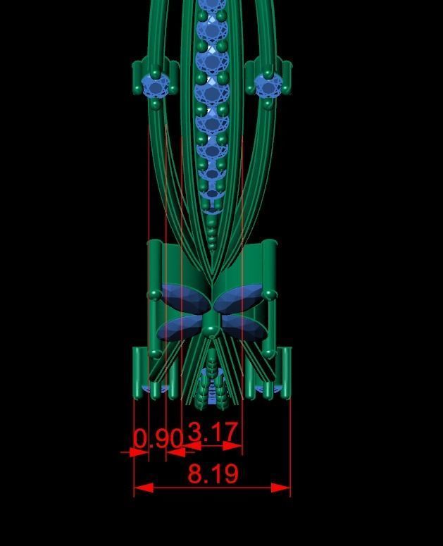 Diamond Jewelry Bangle Bracelet 3D print model_4