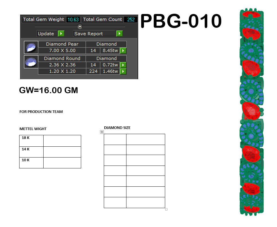 Diamond Jewelry Bangle Bracelet 3D print model_3