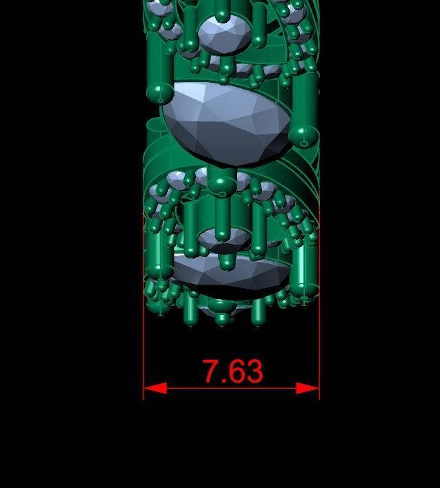 Diamond Jewelry Bangle Bracelet 3D print model_5