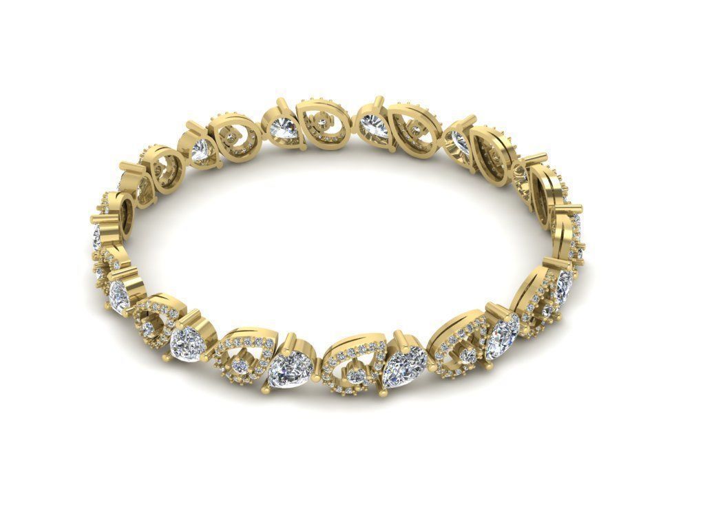 Diamond Jewelry Bangle Bracelet 3D print model_13