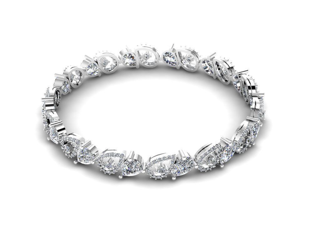 Diamond Jewelry Bangle Bracelet 3D print model_2