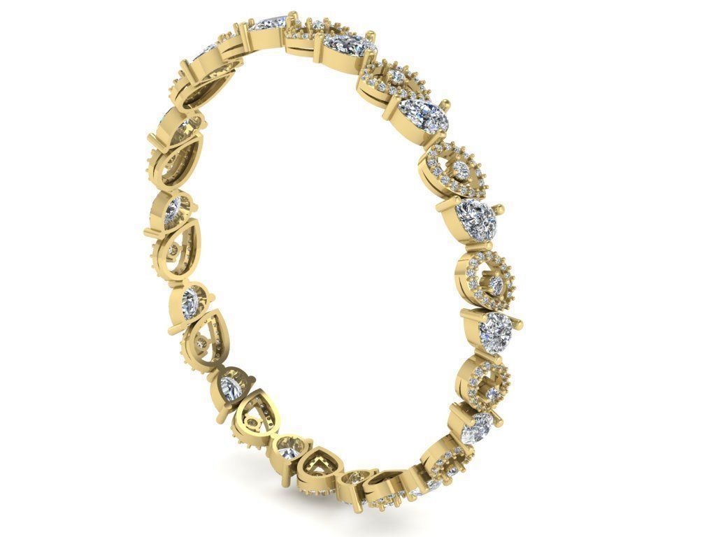 Diamond Jewelry Bangle Bracelet 3D print model_12