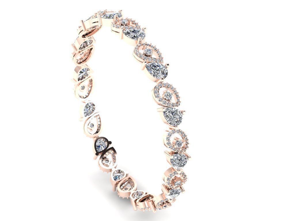Diamond Jewelry Bangle Bracelet 3D print model_1