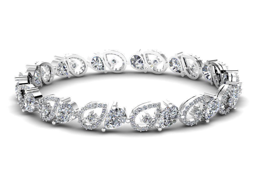 Diamond Jewelry Bangle Bracelet 3D print model_11