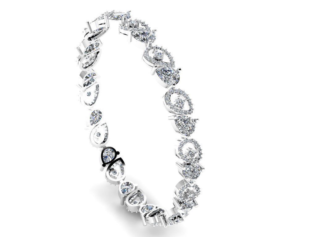 Diamond Jewelry Bangle Bracelet 3D print model_10