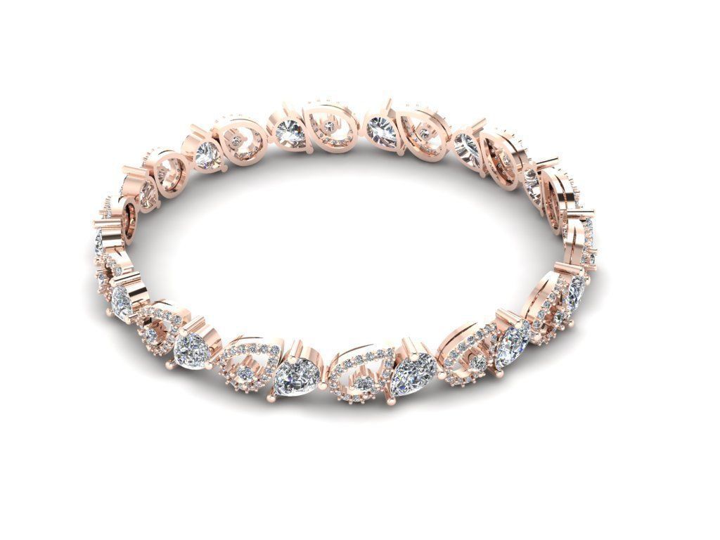 Diamond Jewelry Bangle Bracelet 3D print model_8