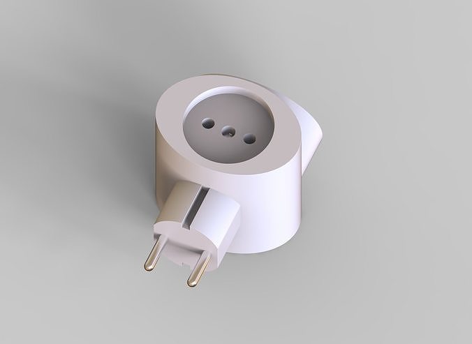 triple plug socket adapter 3D model