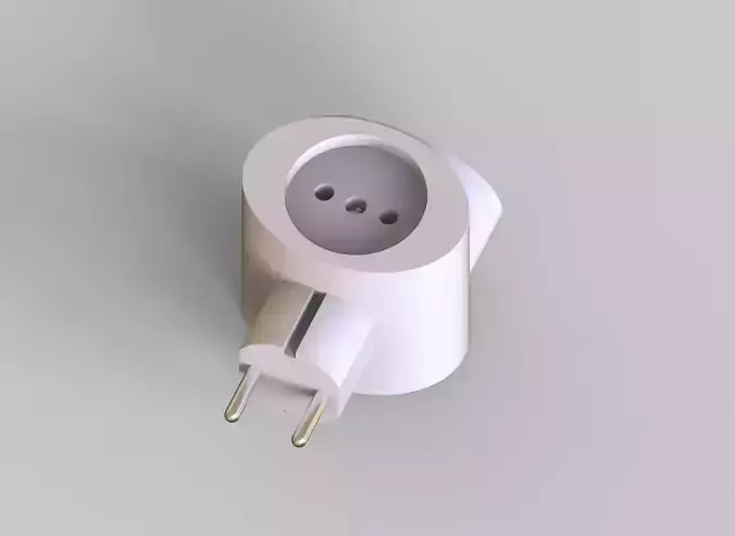 triple plug socket adapter 3D model triple plug socket adapter 3D model