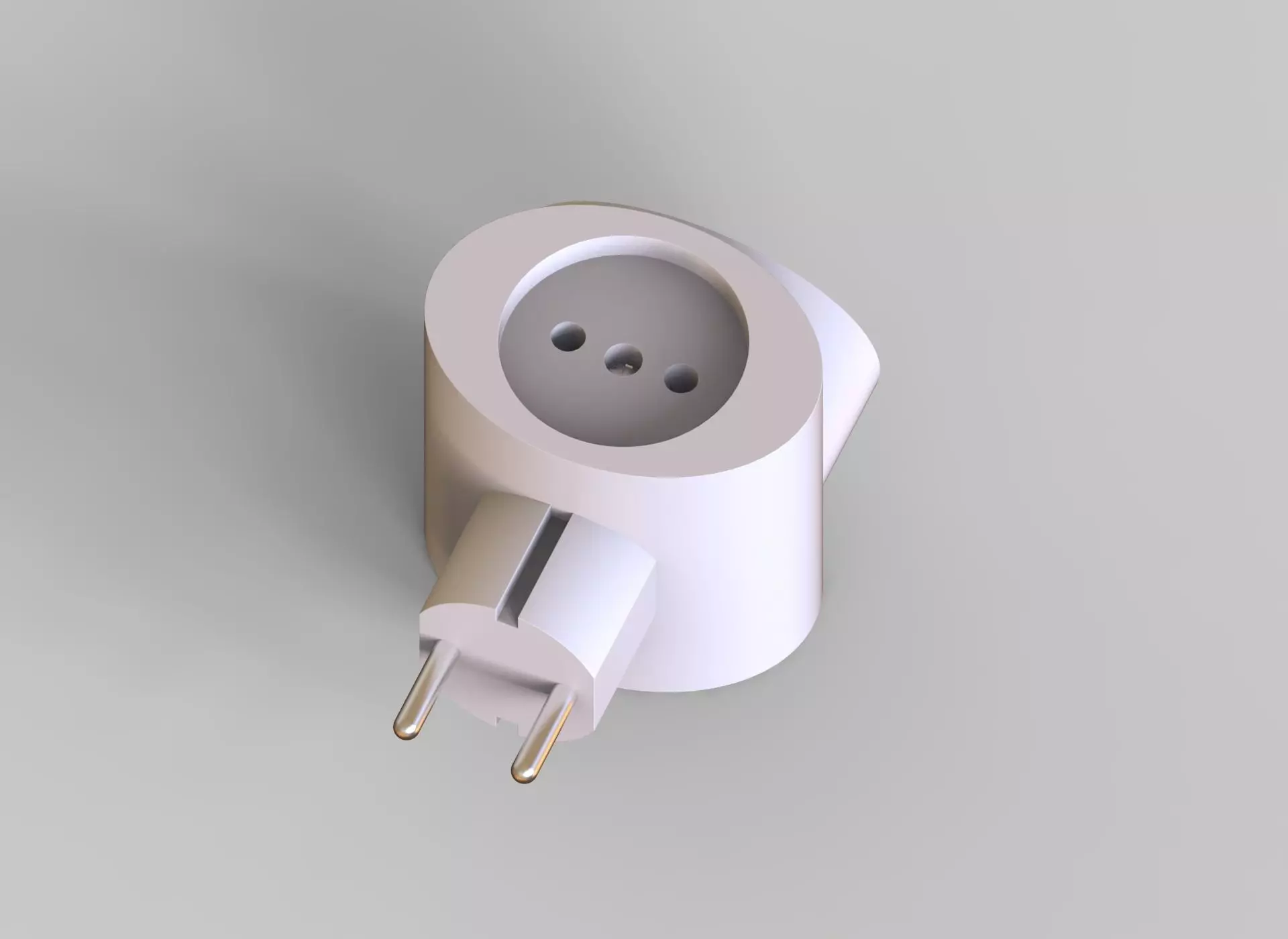 triple plug socket adapter 3D model_0