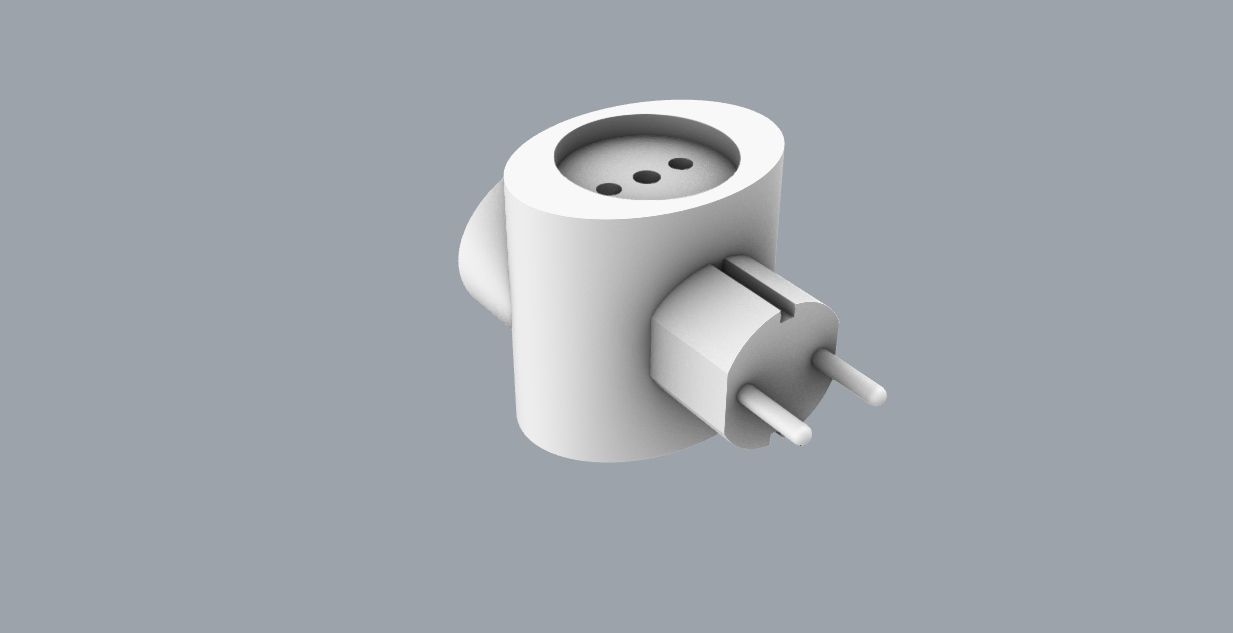 triple plug socket adapter 3D model_11