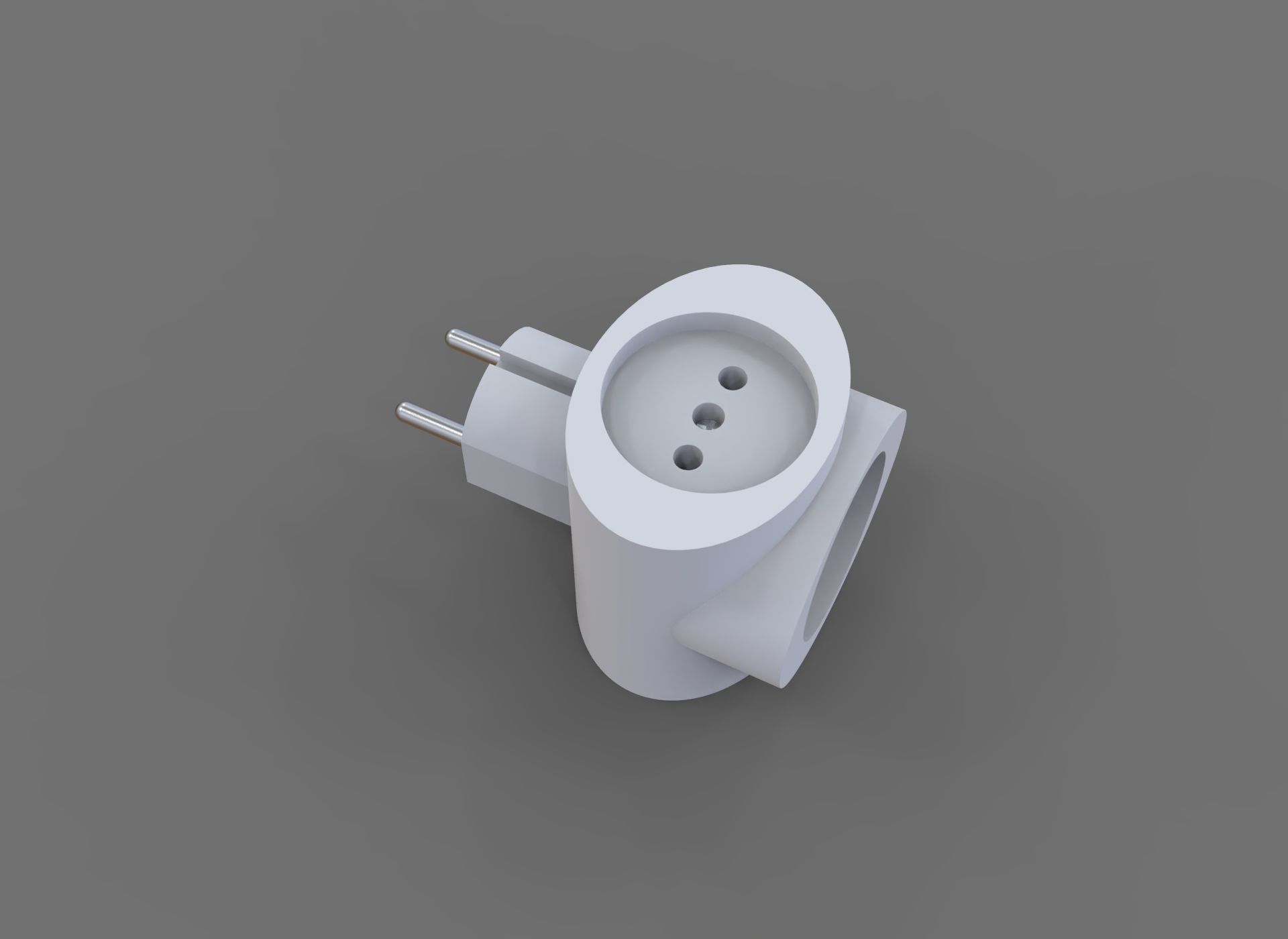 triple plug socket adapter 3D model_7