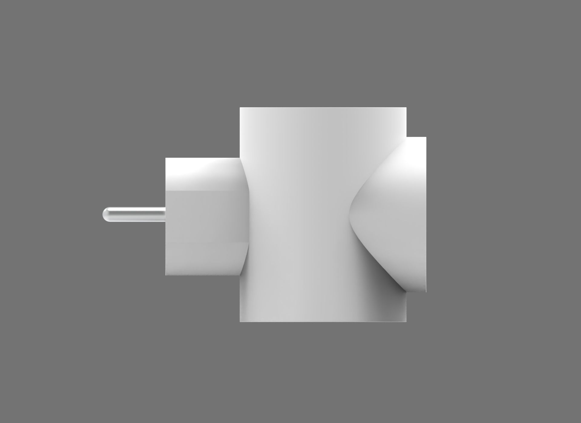 triple plug socket adapter 3D model_5