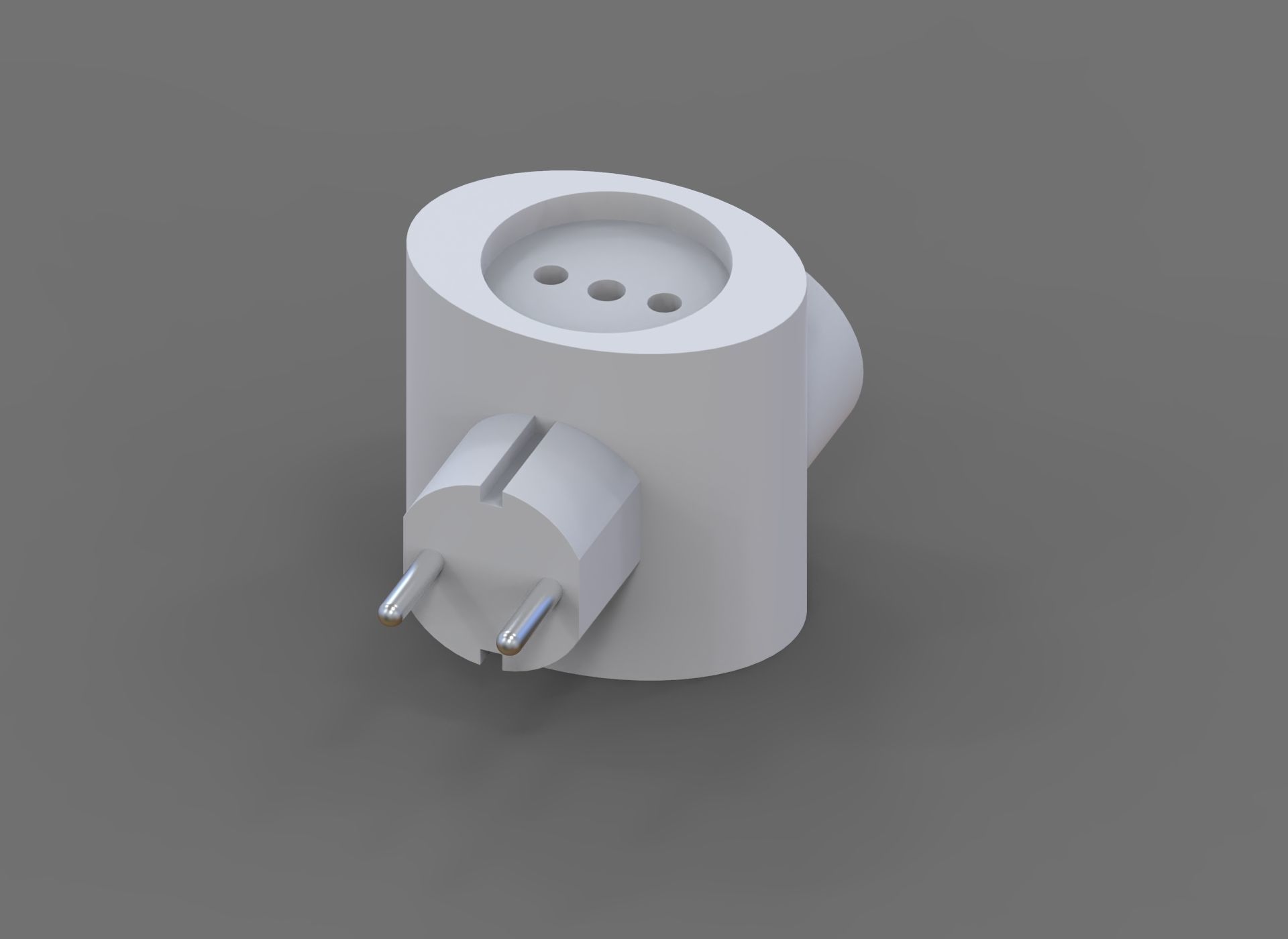 triple plug socket adapter 3D model_6