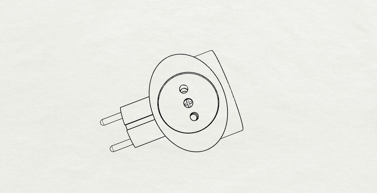 triple plug socket adapter 3D model_9