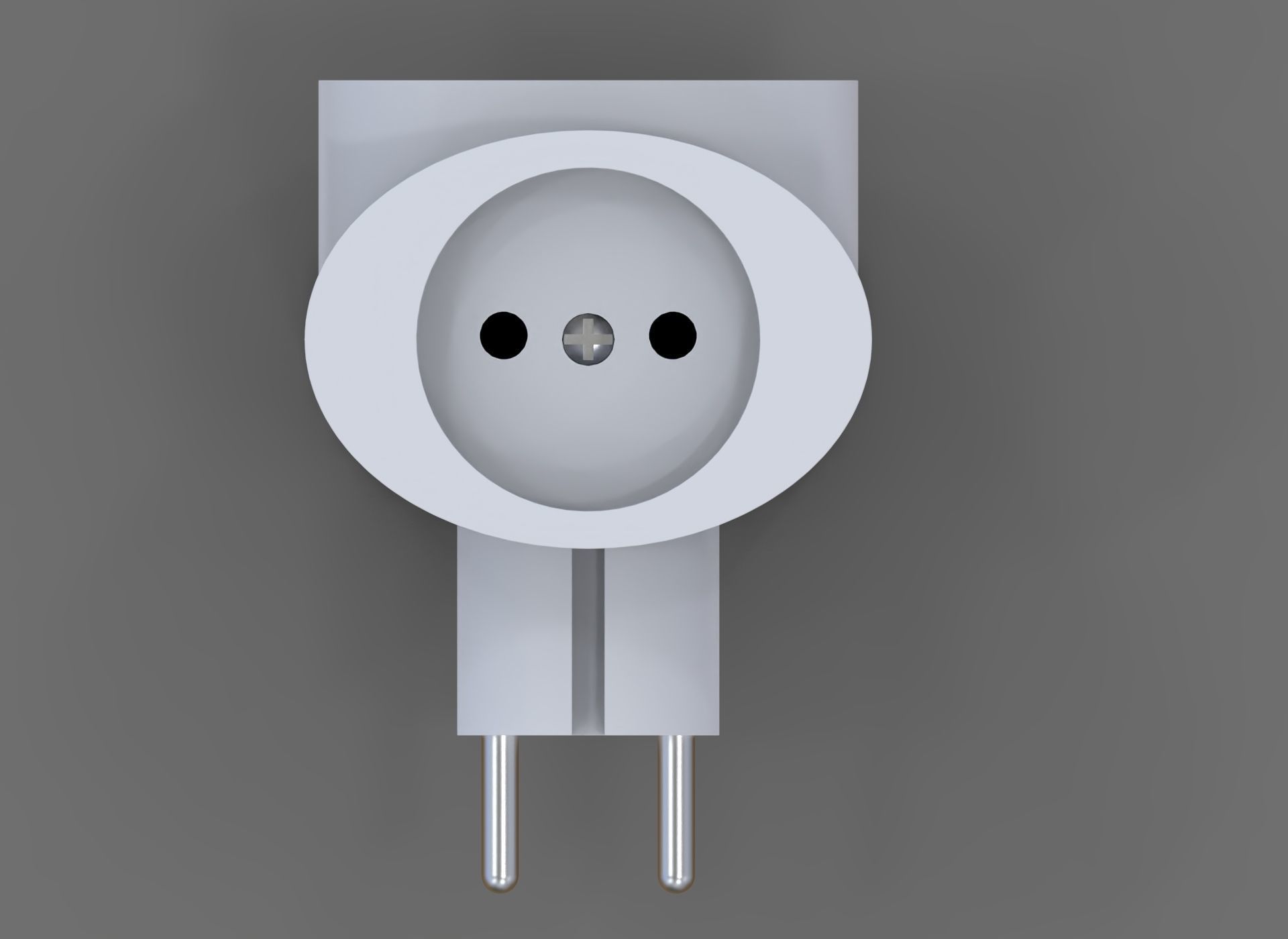 triple plug socket adapter 3D model_4